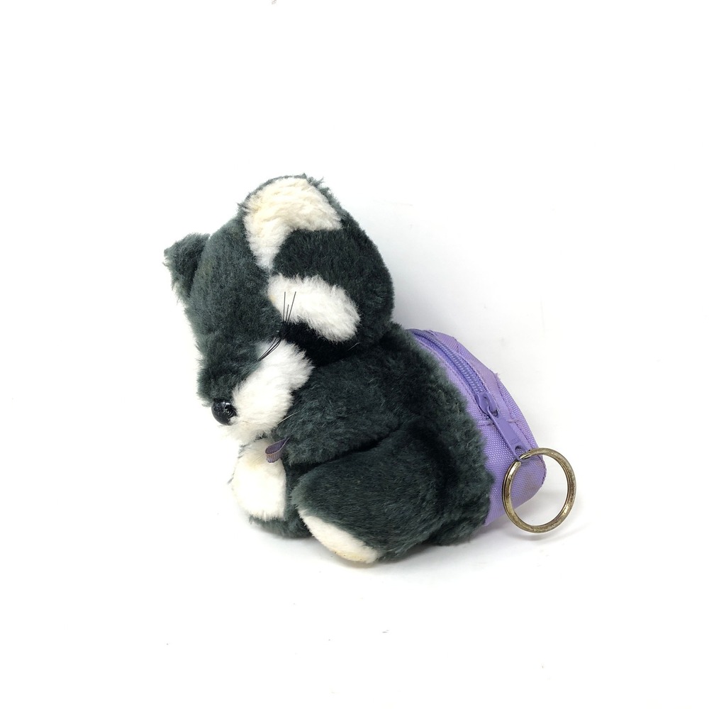 Vintage Hug-a-Pet Plush Raccoon Small Coin Purse Pet Mates Keychain Dover